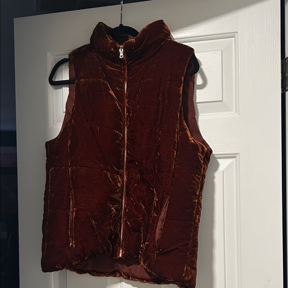 LOFT Rich Brown Velvet Vest